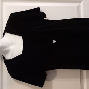 Velvet black dress vintage womens size 12 maxi